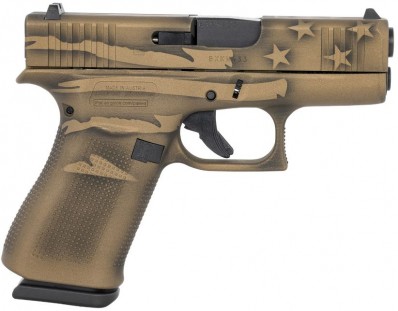 MA***FPA Closeout Sale!! **NEW** Glock 43X 9MM 10+1 2 Mags 3.41" Barrel 6.50" Overall Coyote Battle Worn Flag Finish IS**NEW** (LIFETIME WARRANTY AVAILABLE & FREE LAYAWAY AVAILABLE) **NEW**