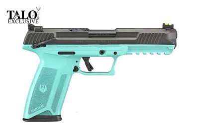M***FPA Closeout Sale!! **NEW** Ruger 57 TALO Edition 20+1 5.7 X 28MM 2 Mags Carakote Turquoise Frame Black Slide Finish IS**NEW** (LIFETIME WARRANTY AVAILABLE & FREE LAYAWAY AVAILABLE) **NEW**